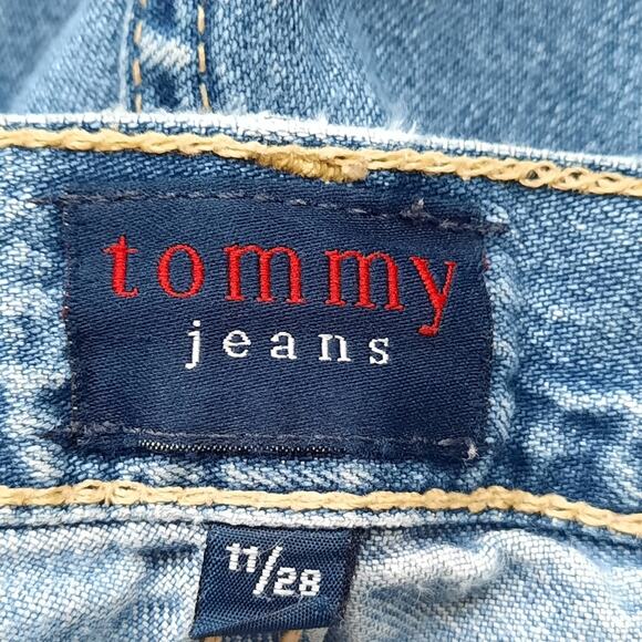 VTG Y2K Tommy Hilfiger Jeans Straight Leg W32 x L27 Big Flag Logo Patch 90s - Picture 8 of 9